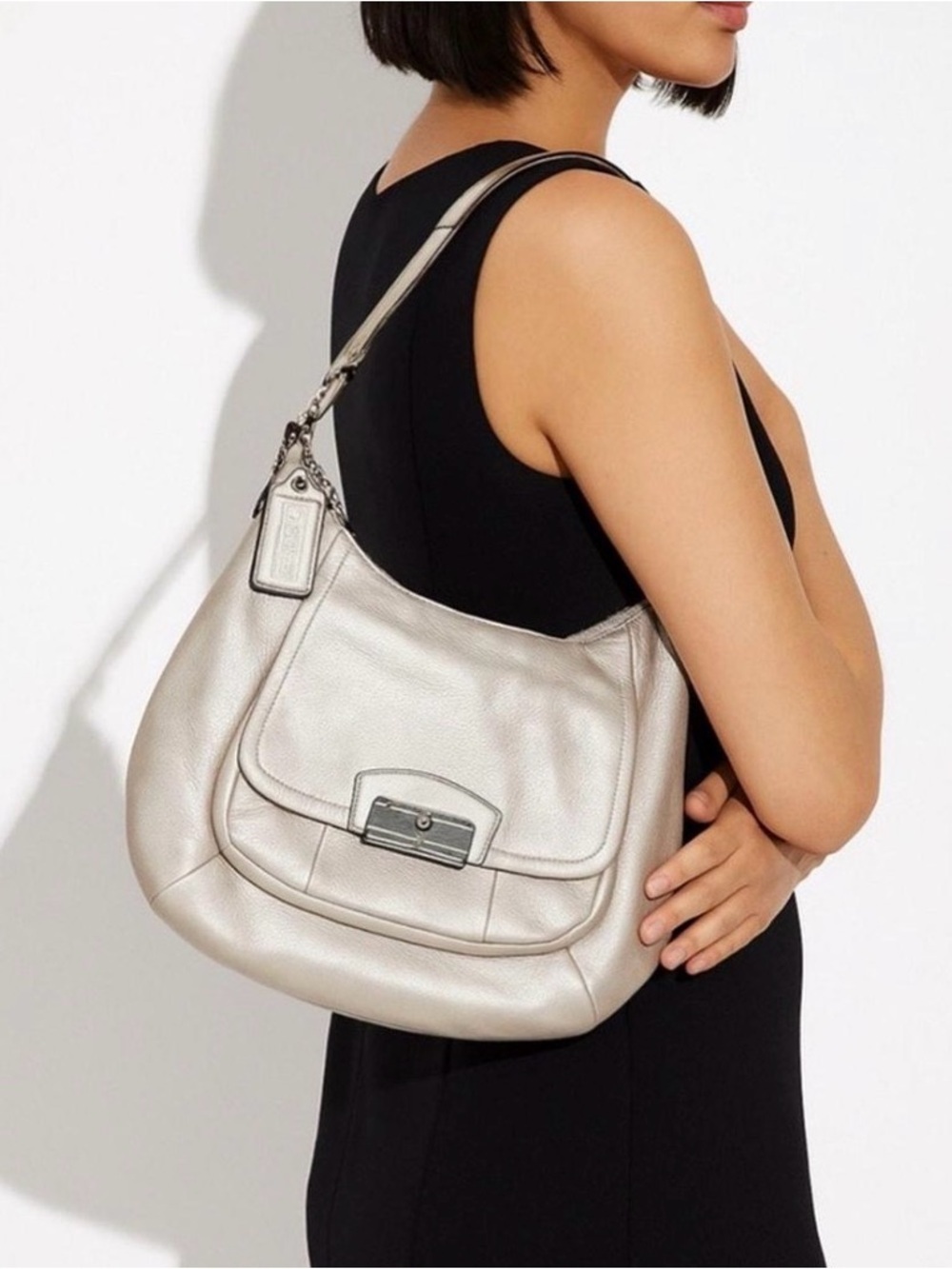 Coach Kristen Hobo Leather Shoulder Bag Champagne Buttery Soft Collection 2012